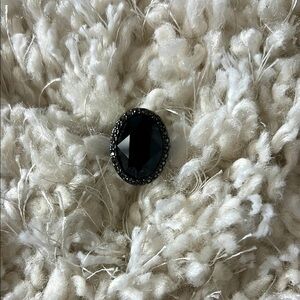 Ariella Black Oval Ring
